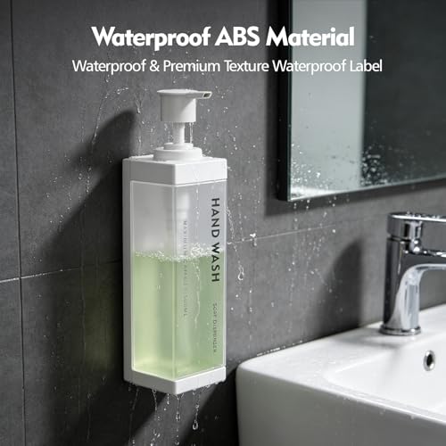 Wall Mounted Lockable Shampoo and Conditioner Dispenser | 17oz Large Pump Head No Drill Refillable ABS Plastic Bottle For Bathroom Shower Commercial Use White 1 Pack - color: White, size: 1