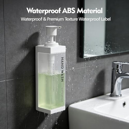 Wall Mounted Lockable Shampoo and Conditioner Dispenser | 17oz Large Pump Head No Drill Refillable ABS Plastic Bottle For Bathroom Shower Commercial Use White 1 Pack - color: White, size: 1