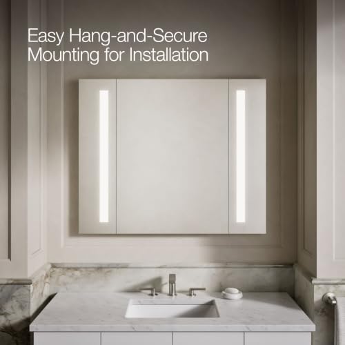 KOHLER 99573-TLC-NA Verdera 40" W x 33" H Bathroom Mirror with Lights, Surface Mount Bathroom Wall Mirror - size: 40" W x 33" H, style: Lighted