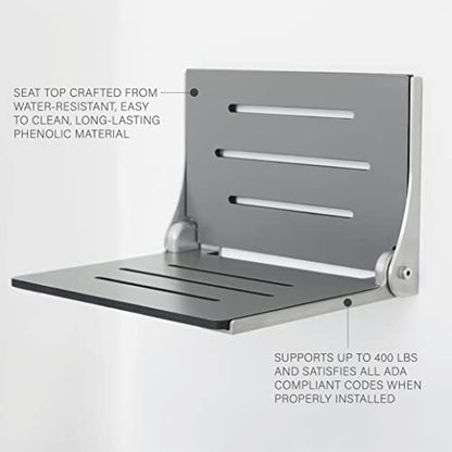 Seachrome SHAF-185155-PGS-S-SL Shower, Grey Seat with Silver Frame - color: Gray Seat With Silver Frame