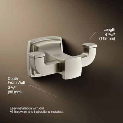 Kohler 27411-BN Riff® Double Robe Hook, Vibrant Brushed Nickel - color: Vibrant Brushed Nickel, style: Robe Hook