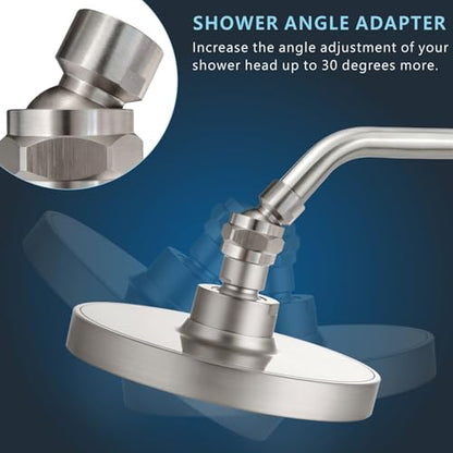 Voolan Solid Metal Shower Head Swivel Ball Adapter, Adjustable Pivot Ball To Adjust Showerhead Angle, Universal Connector Joint Fits Fixed, Hand Held & Rain Shower, Brushed Nickel - color: Brushed Nickel