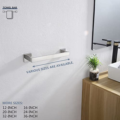 KOKOSIRI 12-Inch Single Towel Bar, Bathroom Kitchen Towel Holder, Wall Mounted SUS304 Stainless Steel Towel Rack, Polished Chrome, B4003CH-L12 - color: Polished Chrome, size: 12-Inch