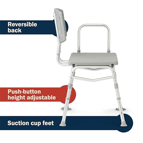 Tub Transfer Bench with Anti-Slip Suction Feet, Lightweight for Easy Movement, for Use as a Shower Bench or Bath Seat - size: 500 Pound Capacity