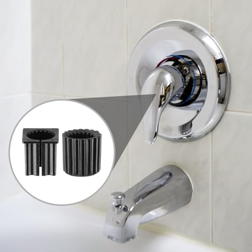 AceOrbit 12 Pcs Faucet Spline Kit Faucet Valve Spline Adapters Black Plastics Adapters Replacement Bathroom Accessories Parts for Fixes Leaks Compatible with Kohler Bathroom Tap Handles