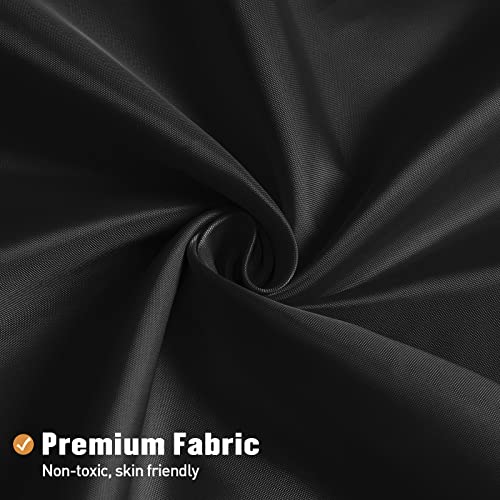 MitoVilla Stall Half Size Shower Curtain Liner, 36 x 72 Inch Fabric Bath Curtain Liner for Modern Hotel, Black Shower Liners, Washable & Water Repellent - color: Fabric - Black, size: 36"W x 72"L (Pack of 1)