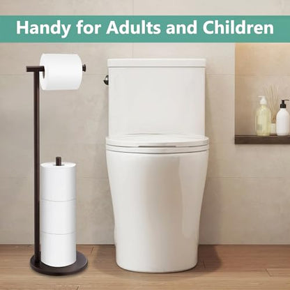 Free Standing Toilet Paper Holder Stand, Oil Rubbed Bronze Toilet Paper Holder with Storage for Jumbo Mega, Housen Solutions