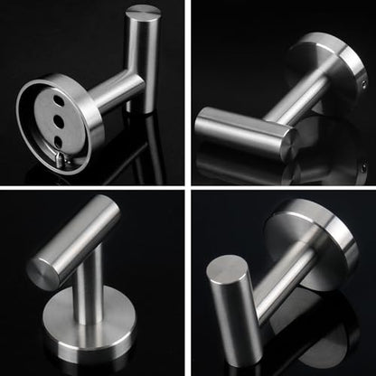 NearMoon Bath Towel Hooks- SUS 304 Stainless Steel Robe Hook Holder, Heavy Duty Coat Hook for Bathroom Livingroom Hotel Kitchen Garage, Wall Mounted (Brushed Nickel, 16 Pack) - color: Brushed Nickel, size: 16 Pack