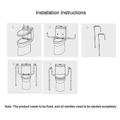 Aluminum Alloy Toilet handrail, Elderly Safety handrail, Toilet Elderly Toilet Stand up Assist handrail,Toilet Safety Frame, Adjustable Freestanding Toilet Handrails Helper