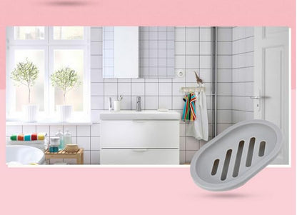 Topsky 4pcs Soap Dish with Drain, Soap Holder, Soap Saver, Easy Cleaning, Dry, Stop Mushy Soap (Grey) - color: Grey 4pcs