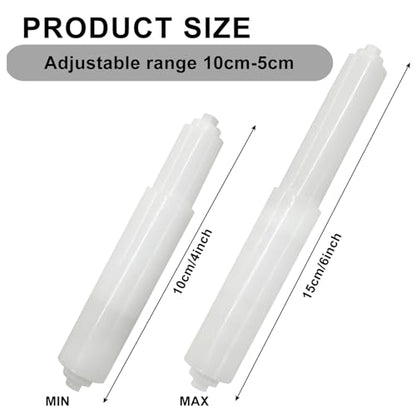 4Pack Toilet Paper Holder Spring Rod Replacement | Plastic, Spring Loaded, White