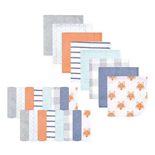 Hudson Baby Unisex Baby Rayon from Bamboo Washcloth Bundle, Fox, One Size - color: Fox