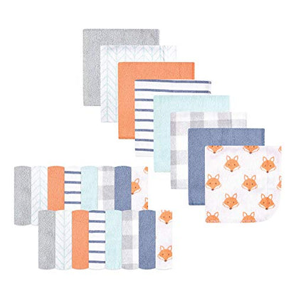 Hudson Baby Unisex Baby Rayon from Bamboo Washcloth Bundle, Fox, One Size - color: Fox