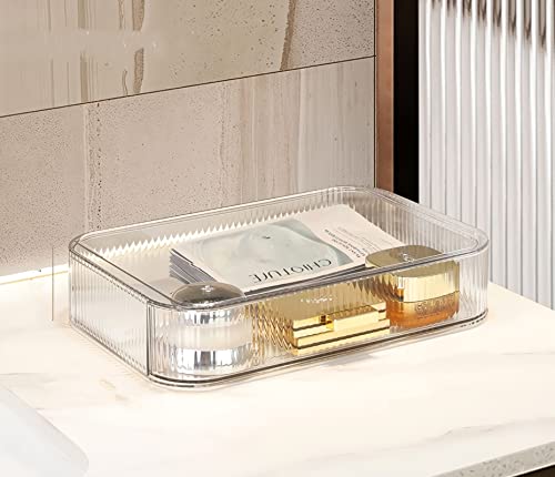 Stackable Clear Plastic Organizer Drawer | Organize Eyeshadow Palettes, Cosmetics, and Beauty Supplies on a Vanity - color: Clear, size: 1 Drawer