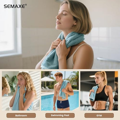4-Pack Blue Cotton Hand Towels for Bathroom with Hanging Loops | Sink-side towels for drying hands and face, ideal for bathrooms, guest baths, powder rooms, OEKO-TEX certified, easy care - color: A04: Blue