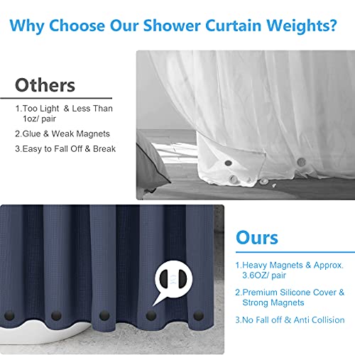 VANZAVANZU 10 Pairs Shower Curtain Weights, Silicone Wrapped Magnets, Heavy Duty Magnets Prevent Curtain Liner from Blowing, Rust-Free, Black - color: Black, size: 1.2"W x 1.2"L (Pack of 10)