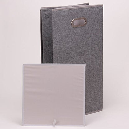 Household Essentials 5620 Collapsible Single Laundry Hamper with Magnetic Lid - Grey - color: Grey, style: Single