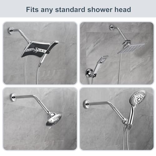 BRIGHT SHOWERS Shower Arm Extender for Rain and Handheld Shower Head, 4 Inch Shower Head Extension Arm, Shower Pipe Extension for Extending or Lowering Showerhead, Chrome - color: Chrome, style: 4 Inch Extension