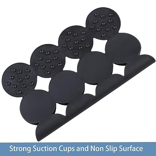 Webos Square Shower Mat Nonslip - Rubber Bathtub Mat with Suction Cups for Inside Shower Bathroom Floor (Black, 21X21) - color: Black