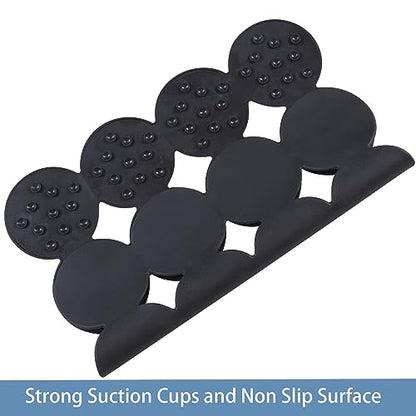 Webos Square Shower Mat Nonslip - Rubber Bathtub Mat with Suction Cups for Inside Shower Bathroom Floor (Black, 21X21) - color: Black