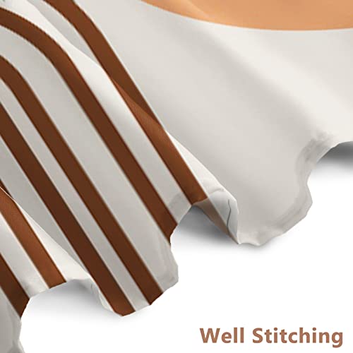 AWERT Small Half Size Stall Shower Curtain with 6 Hooks Shower Stall Curtain 36 x 72 Boho 36 inch Shower Curtain for Bathroom/RV and Camper (Boho) - color: Beige, size: 36"W x 72"L (Pack of 1)