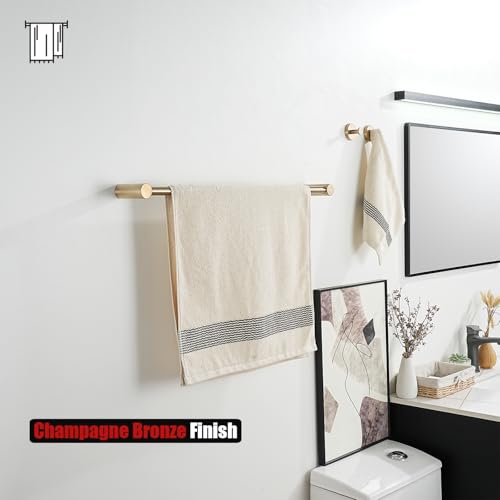 JQK Towel Bar Champagne Bronze, 26.5 Inch 304 Stainless Steel Thicken 0.8mm 2 Pieces Towel Rack Bathroom Wall Mount, Useable Length 24 Inch, TB610L24-CB - color: Champagne Bronze, size: 26.5 Inch