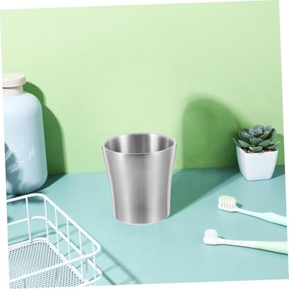 Stainless Steel Toothbrush Holder Cup 180ml Tumbler Mug for Bathroom Mouthwash Water Cup Sleek Design for Men Women