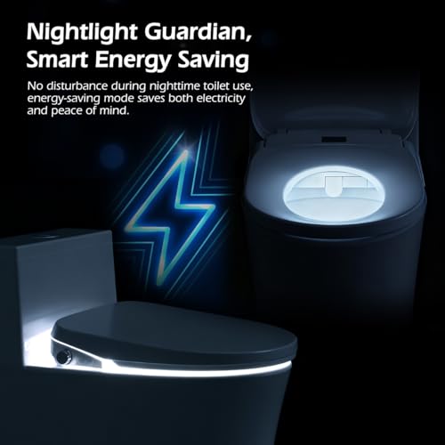 Bidet Toilet Seat Elongated Electric Heated Seat Warm Water Air Dryer | Self-Clean Nozzle, Night Light, Soft Closed Toilet Lid, Feminine & Front Rear Wash, Wireless Remote - color: Cotton White
