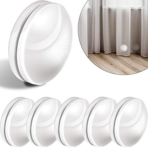 Jetec 12 Pcs/6 Sets Magnetic Curtain Weights No Sew Shower Curtain Magnets White Plastic Shower Curtains Liner Clips for Light Curtains Tablecloth Liner - color: White