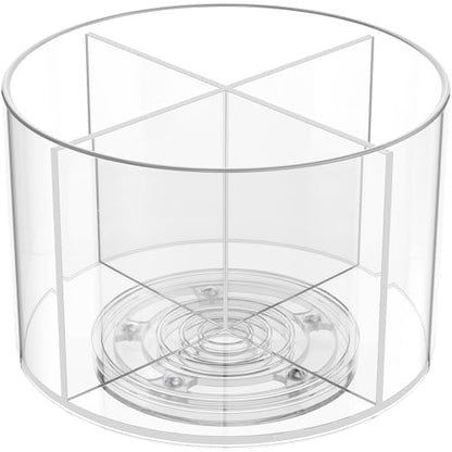 Divided Drink Packet Organizer, Rotating Turntable Organizer, Lazy Susan | Clear Lazy Susan, Water Drink Packet Holder, Rotating Storage Organizer for Powdered Drink Mix, Water Drink Packet Holder - size: 1 Pack - 4 Section 6.1in