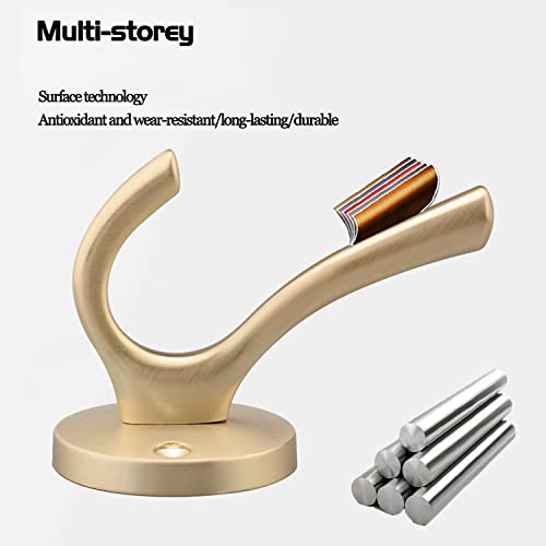 4 Pack Stainless Steel Wall Hooks, Bathroom Towel Hooks for Wall Mount | Rust resistant hooks with modern design. Ideal for hanging towels, robes, clothes and accessories in any room - color: Gold