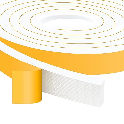 Heavy-Duty Foam Weather Strip, Wide Gap Filler, 40Ft Bulk Pack | Strong Self-Adhesive, Blocks Drafts, Reduces Noise & Vibration, Closed Cell Foam Insulation, Removable, No Residue - color: White, size: 1 In x 1/2 In x 40Ft
