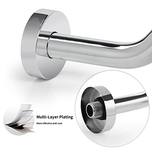 High Rise Shower Arm with Flange,15.5 Inch Gooseneck Shower Arm Extension,Stainless Steel S Shaped Shower Showerarm,Chrome,9Z1MK - color: Chrome, style: Z Shaped