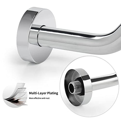 High Rise Shower Arm with Flange,15.5 Inch Gooseneck Shower Arm Extension,Stainless Steel S Shaped Shower Showerarm,Chrome,9Z1MK - color: Chrome, style: Z Shaped