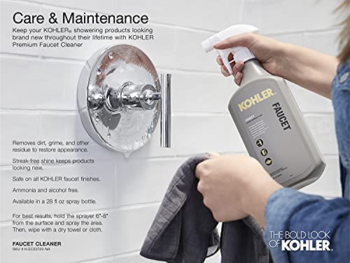 KOHLER 22169-G-BV Forte Multifunction Showerhead, Wall-Mount, 3 Spray Settings, 1.75 GPM, Vibrant Brushed Bronze - color: Brushed Bronze, size: 1.75 GPM