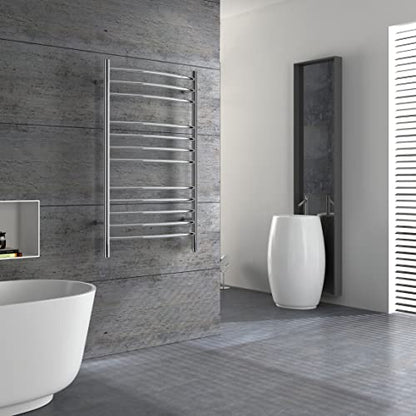 Towel Warmer, Heated Towel Rack, Plug-in/Hardwired, Brushed | 304 Stainless Steel Wall-Mounted Towel Warmer With Plug-In Or Hardwired Installation And Brushed Finish - color: Brushed