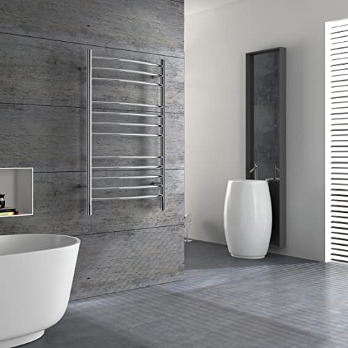 Towel Warmer, Heated Towel Rack, Plug-in/Hardwired, Brushed | 304 Stainless Steel Wall-Mounted Towel Warmer With Plug-In Or Hardwired Installation And Brushed Finish - color: Brushed