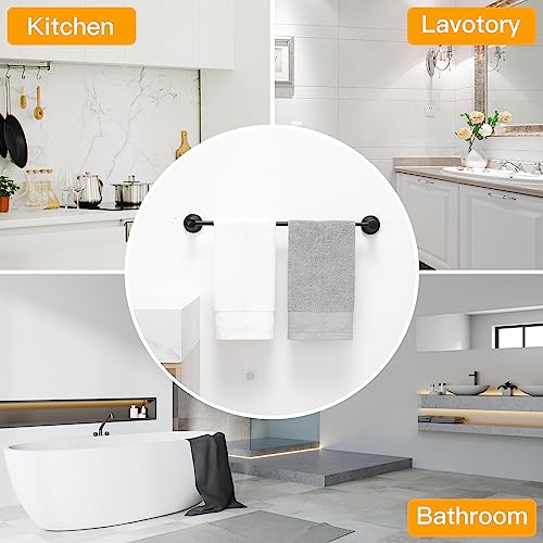Towel Racks for Bathroom Wall Mounted Bath Towel Bar Matte Black | Adjustable 16-26 In, Wall Mounted Towel Holder, Stainless Steel, Rustproof, Towel Bar Rod Hanger Hardware Accessories Hotel - color: Matte Black