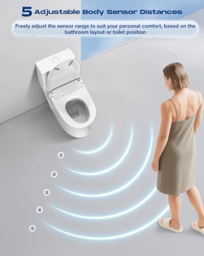 Sosh Electric Bidet Toilet Seat With Remote, Auto Open Lid, Elongated | Dryer, Feminine and Rear Wash, Self-Cleaning Nozzle, Adjustable Angle & Pressure, Eco, Night Light, Slow Close, Wider Seat