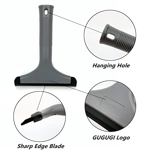 Super Flexible Silicone Squeegee, Auto Water Blade, Water Wiper, Shower Squeegee, 5.9'' Blade and 7.5'' Long Handle, for Car Windshield, Window, Mirror, Glass Door, Grey Black - color: Grey Black