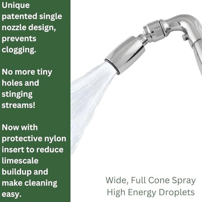 High Sierra® Solid Lead-Free Metal Handheld Shower Head, Built-in Trickle Valve, Patented single Nozzle Never Clogs. Shower Hose and Holder Not Included. Ultra Low Flow 1.25 GPM. Brushed Nickel Finish - color: Nickel, size: 1.25 GPM