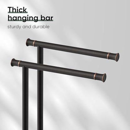 Hoimpro Hand Towel Holder Stand Bathroom Towel Bar Rack Countertop Bronze | Free Standing Towel Hanger Ring for Bathroom Kitchen Vanity Counter,13 Inch, Stainless Steel, Bath Accessories , Oil Rubber - color: Oil Rubbed Bronze