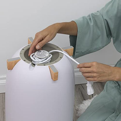 Zadro Large Hot Towel Warmer Bucket Timer Electric Towel Warmer for Bathroom Auto-Shut Off Heated Towel Warmer Spa (Large | 20L | 12" Dia. x 21" Tall, White) - color: White