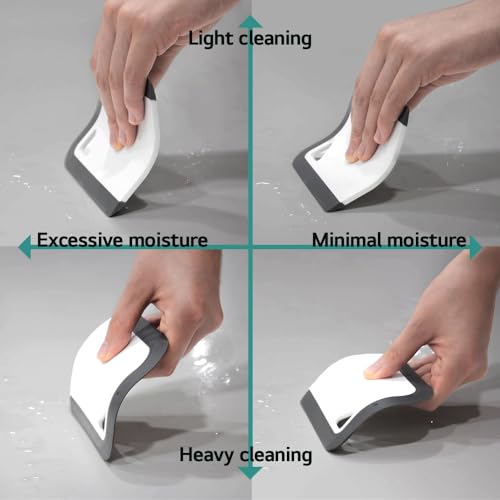 All purpose handy curved squeegee compact size rounded rubber blade 2PCS