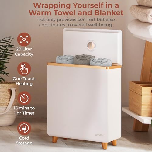 SereneLife Luxury Rectangle Towel Warmer - Spa & Bathroom Heater with Custom Fragrance, Auto Shut-Off, Fits 2 large Towels, Blankets, Bathrobes, PJ's - Perfect Gift for Him & Her (Rose Gold) - color: Rose Gold