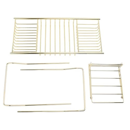 Yctze Stainless Steel Bathtub Tray, Adjustable Shower Tub Caddy with Extendable Sides & Removable Book Holder for Bathroom Accessories (Gold) - color: Gold