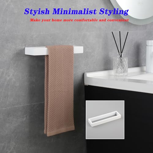 GERZWY SUS304 Stainless Steel Towel Holder Towel Hanger Towel Ring for Bathroom Lavatory Wall Mount Contemporary Style, White - color: White