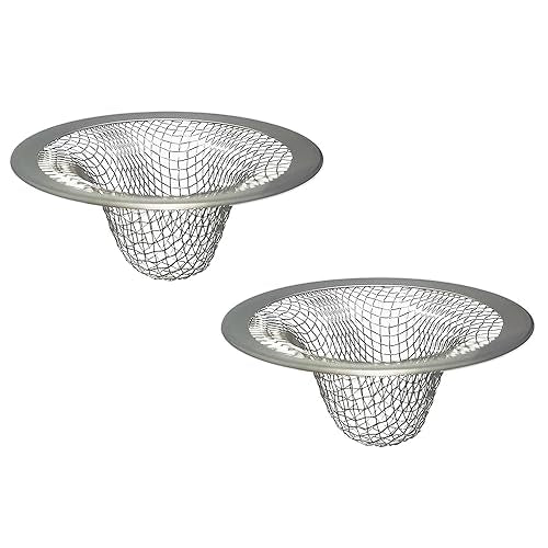 1.0" Small Drain Strainer, Sink Drain Hair Catcher, Bathroom Sink Drain Strainer, 2PCS Drain Mesh Baskets for Laundry, Mop Pool, Utility, Slop, RV Sink, Stainless Steel Drain Filter - style: Strainer-2PCS