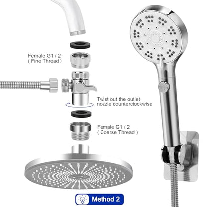 Bathtub Faucet Shower Head Sink with 79" Hose for Bathroom Garden | Tub Faucet Sink Hose Sprayer Attachment Set , ON/OFF 6 Modes High Pressure Handheld Shower Extension Kit, Removable