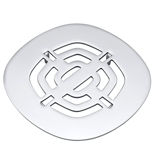 Bropury Easy-to-Install Snap-in Stainless Steel Shower Strainer Shower Drain Grid (Chrome) - color: Chrome